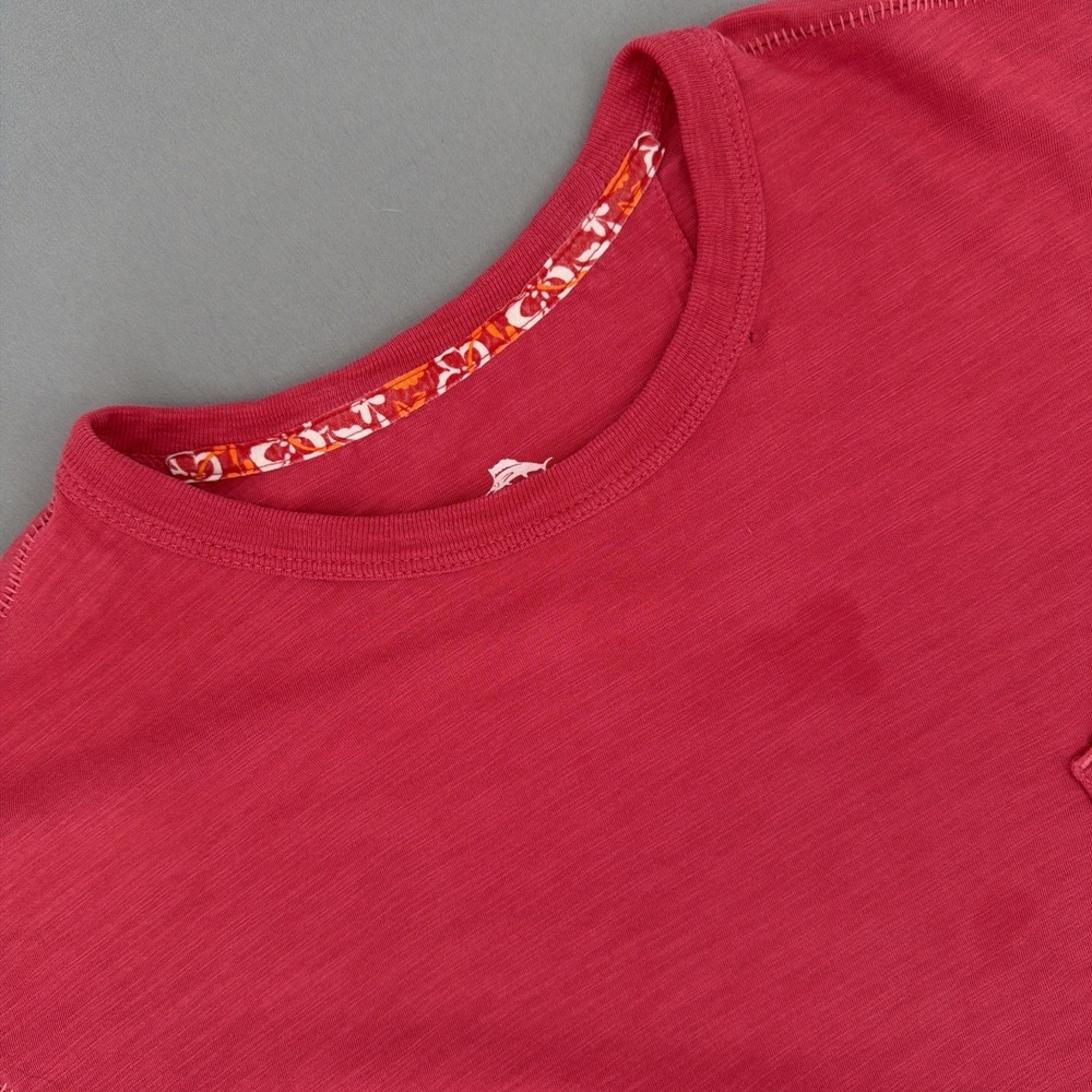 Tommy Bahama Mens Large Pocket Tee Red Slub Knit Casual Beach Shirt - Picture 1 of 10